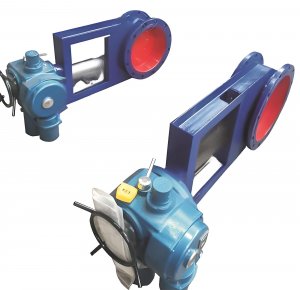 圆形电动调节插板阀DN300，国产电动插板